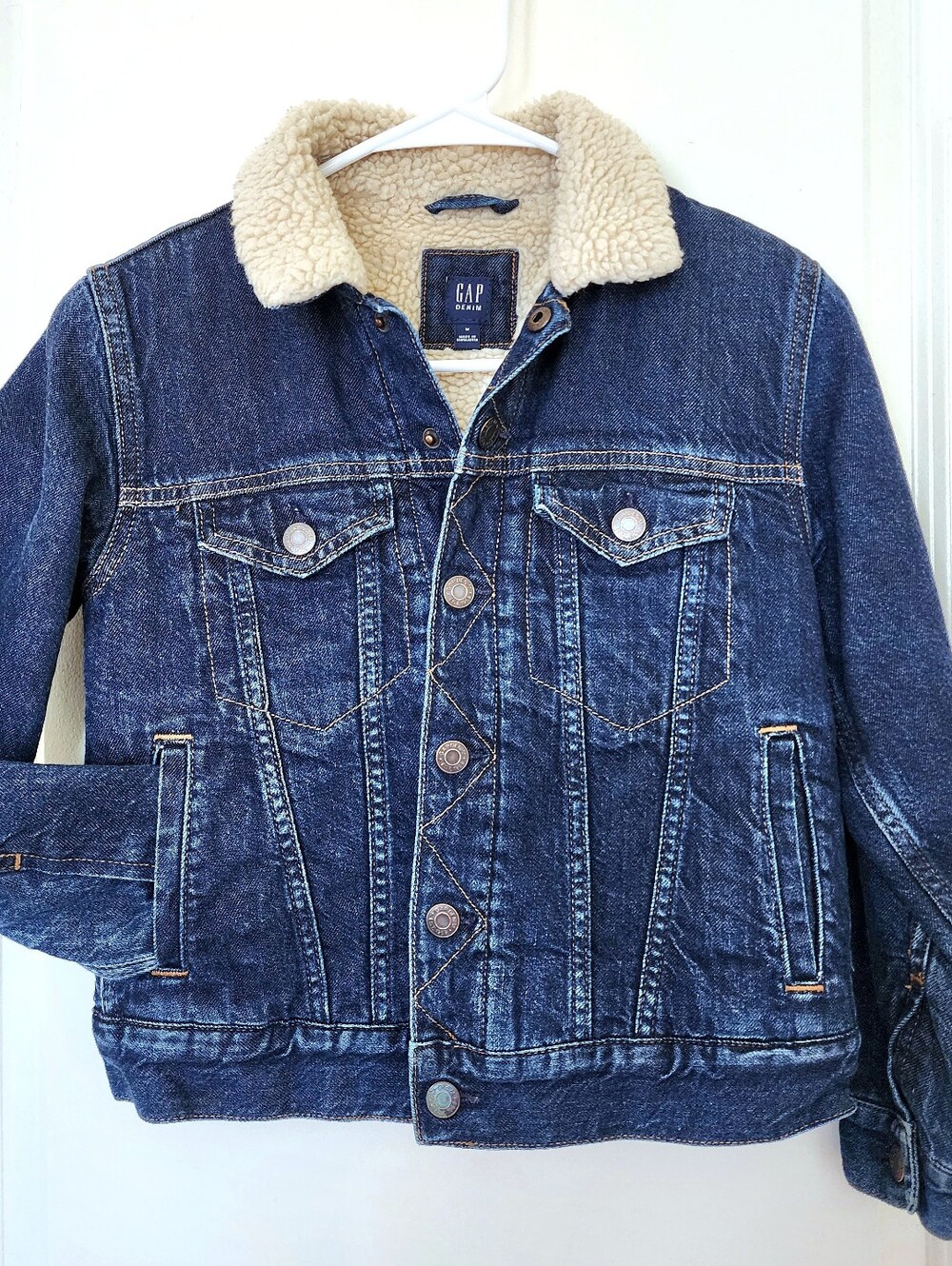 GAP YOUTH Blue Denim Jacket with Cream Sherpa Collar